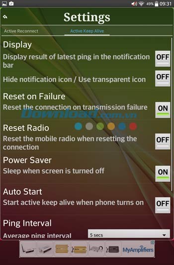 Các thiết lập cơ bản của Connection Stabilizer Booster