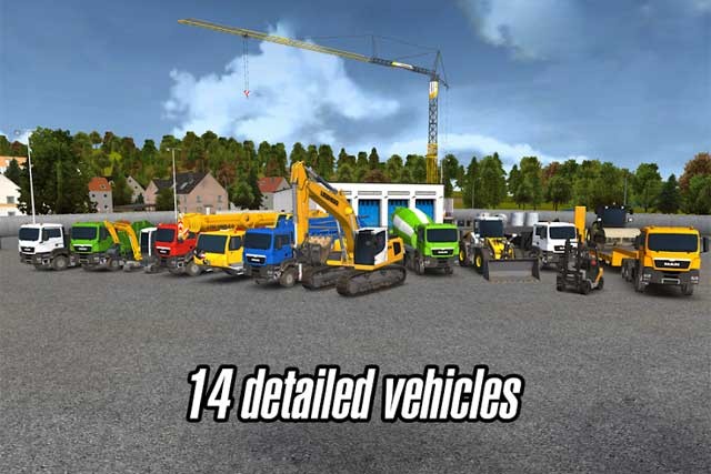 Construction Simulator 2014 cung cấp 14 phương tiện được mô phỏng như trong thực tế