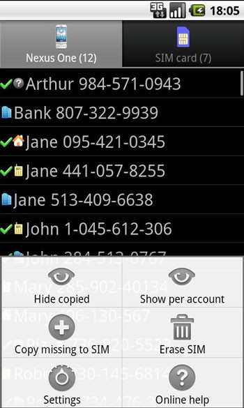 Contact2Sim For Android