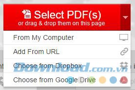 Nhiều lựa chọn thêm file vào ứng dụng