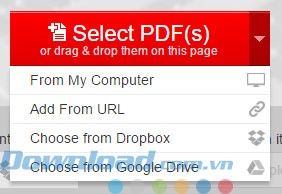 Các lựa chọn tải file lên đa dạng