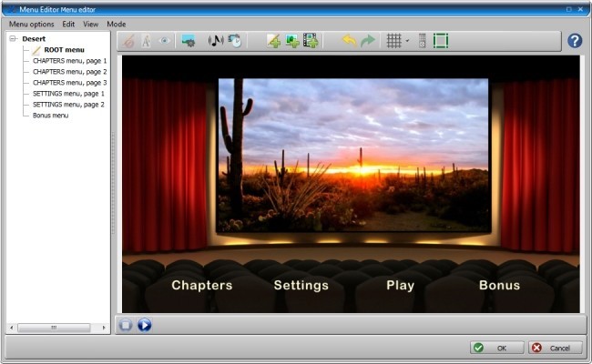 Các tùy chọn chỉnh sửa menu trên ConvertXtoHD