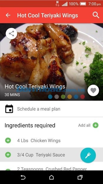 Xem thông tin dinh dưỡng của các món ăn trên Cookbook Recipes