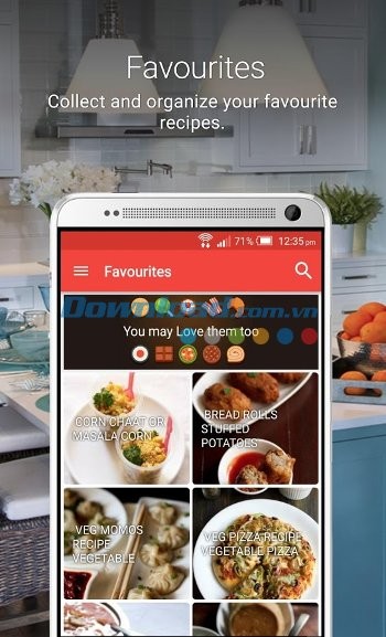 Thêm các món ăn yêu thích vào danh sách với Cookbook Recipes trên Android