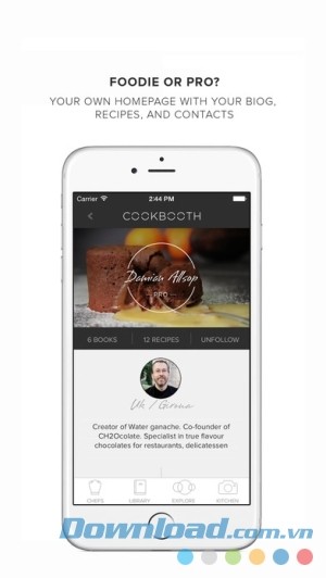 Cookbooth cho iOS chứa kho công thức nấu ăn phong phú