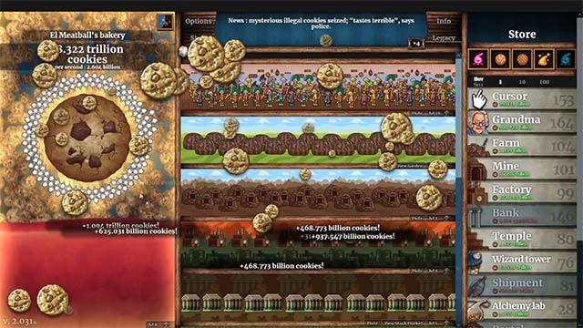 Cookie Clicker 2021 có nhiều tính năng nâng cấp hơn so với bản gốc 2013