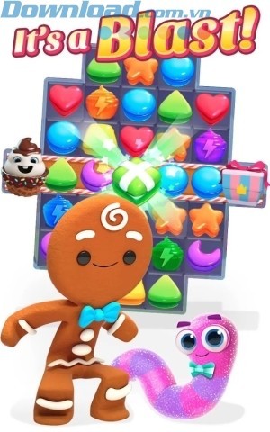 Nối để phá vỡ các viên kẹo trong màn chơi thách thức