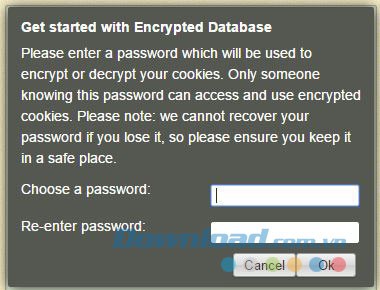 Sử dụng mật khẩu bảo vệ cơ sở dữ liệu
