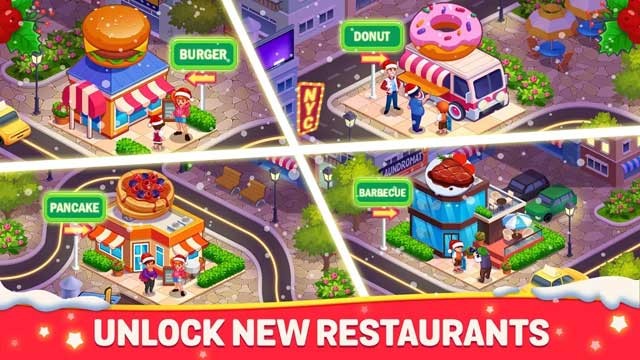 Mở khóa nhiều nhà hàng mới trên khắp thế giới của Cooking Dream Android