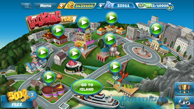 Bản đồ thành phố trong Cooking Fever