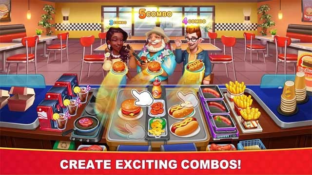 Tạo ra nhiều combo đồ ăn hấp dẫn trong Cooking Hot for Android