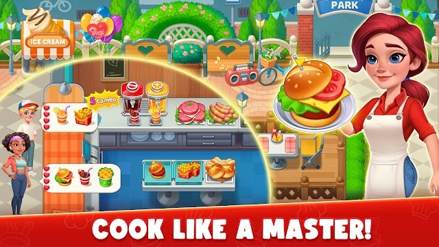Nấu ăn như một đầu bếp tài năng trong game Cooking Tour: Restaurant Games