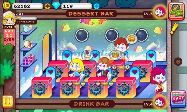 Cửa hàng của bạn trong game Cooking Tycoon cho Android