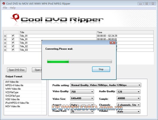 Cool DVD to MOV AVI WMV MP4 iPod MPEG Ripper