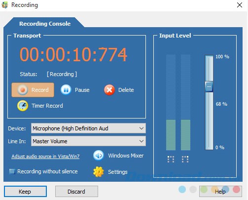 Phần mềm ghi âm Cool Record Edit Pro