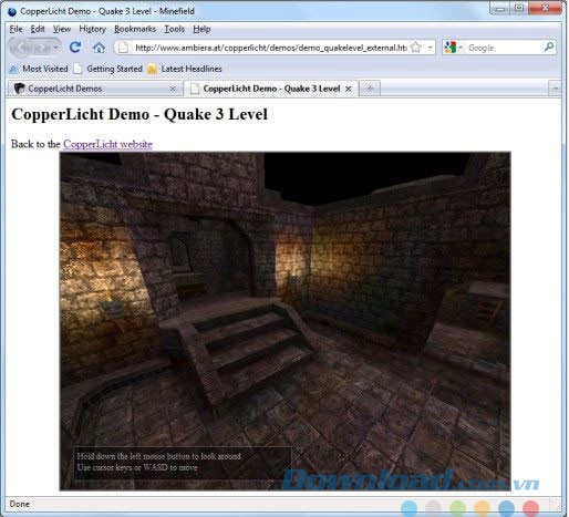 Test game bằng CopperLicht trên trình duyệt