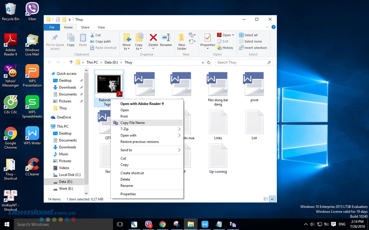 Giao diện Copy File Name