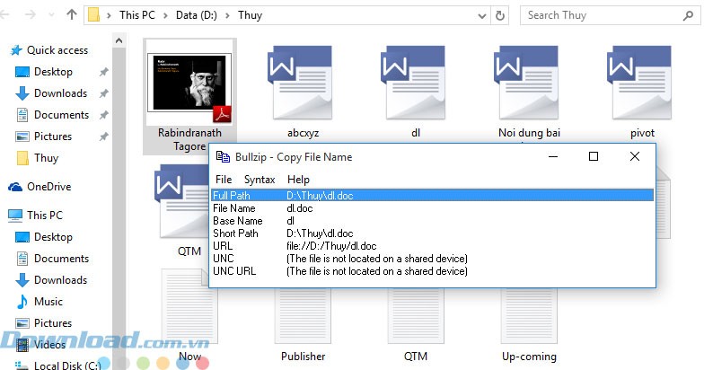 Chọn kiểu hiển thị tên