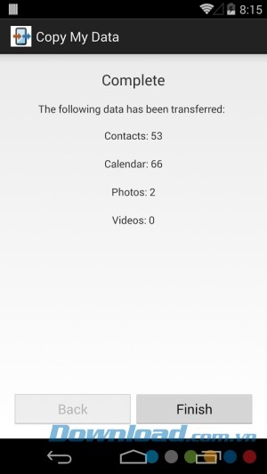 Copy My Data cho Android hoạt động nhanh