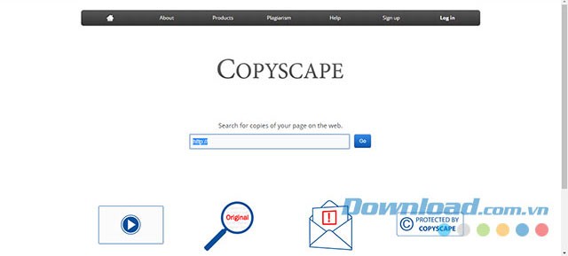 Giao diện phần mềm Copyscape