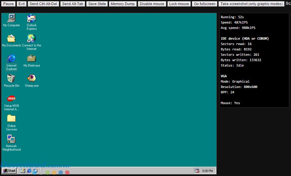 Giao diện Windows 98