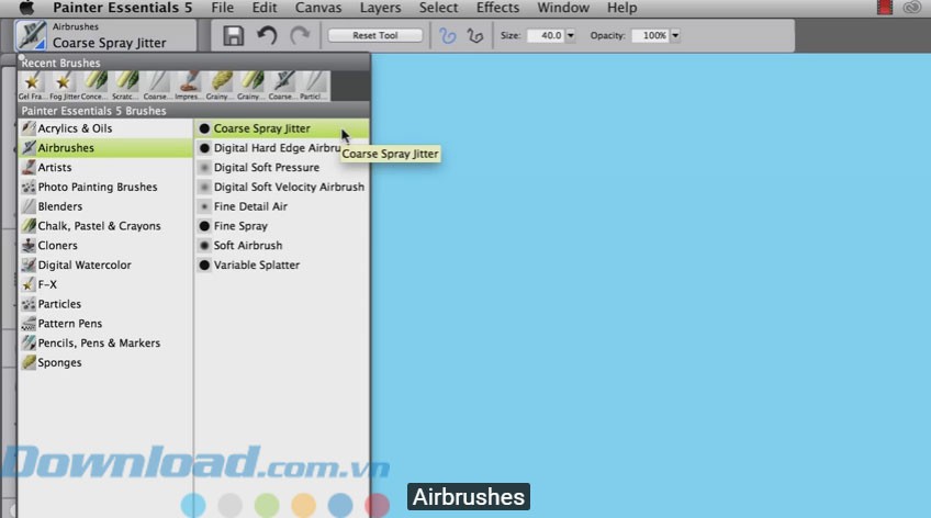 Jitter Brush có mặt ở nhiều mục