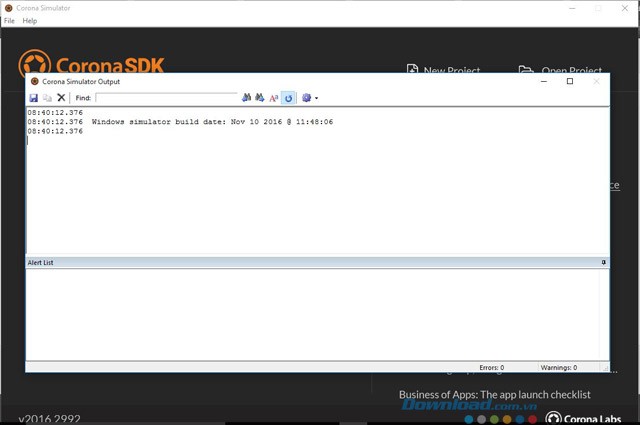 Sử dụng các tính năng hữu ích của phần mềm tạo ứng dụng Corona SDK cho máy tính
