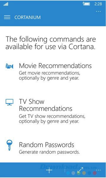 Thực hiện các lệnh với Cortana