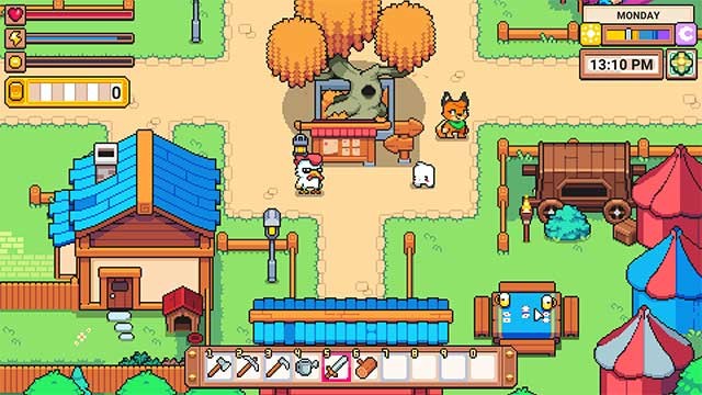 Khám phá mỏ, lập trang trại và trò chuyện với các sinh vật bản địa