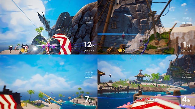 Chế độ offline trên màn hình chia 4 hoặc cuộc đua trực tuyến dành cho 12 người