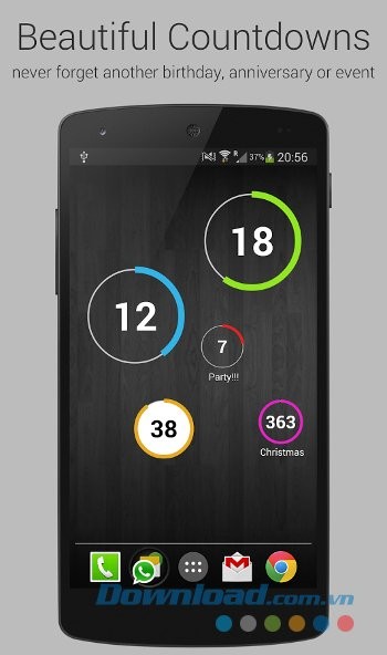 Giao diện Countdown Widget for Events