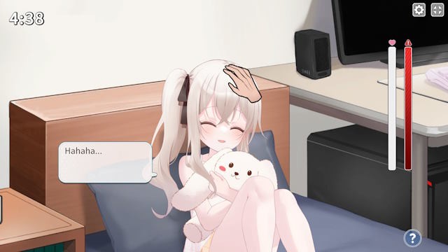 Bạn có thể vuốt ve đầu Honoka và quan sát phản ứng của cô bé