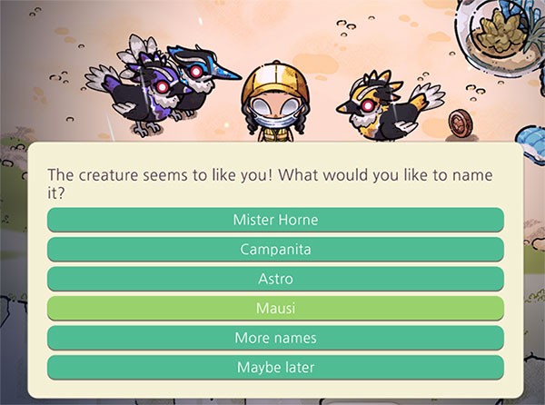 Tính năng rất được mong chờ đã lộ diện - Đặt tên cho các loài vật trong Cozy Grove