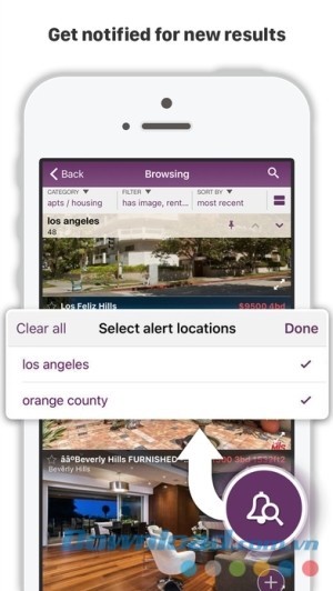 CPlus for Craigslist cho iOS nhận thông báo kết quả mới