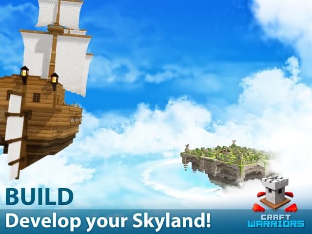 Xây dựng và ơhats triển thành phố trên bầu trời của bạn trong game Craft Warriors