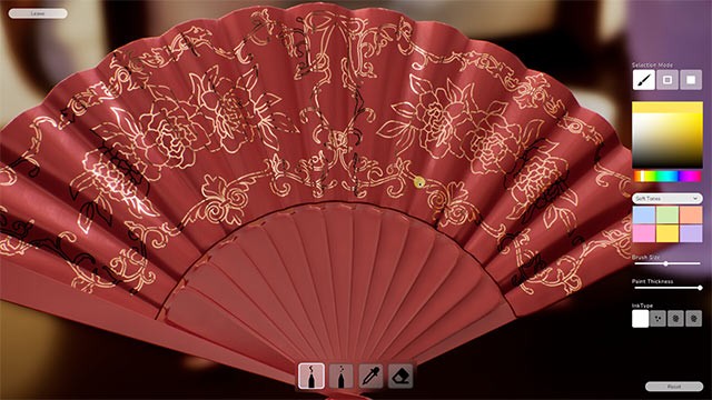 Trang trí quạt giấy, bộ ấm trà, đồ nội thất... bằng bút vẽ, hiệu ứng và hơn thế