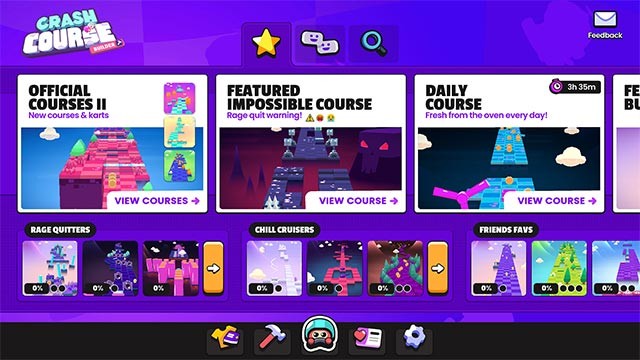 Tính năng tự thiết kế đường đua là điểm nhấn thú vị trong Crash Course Builder game