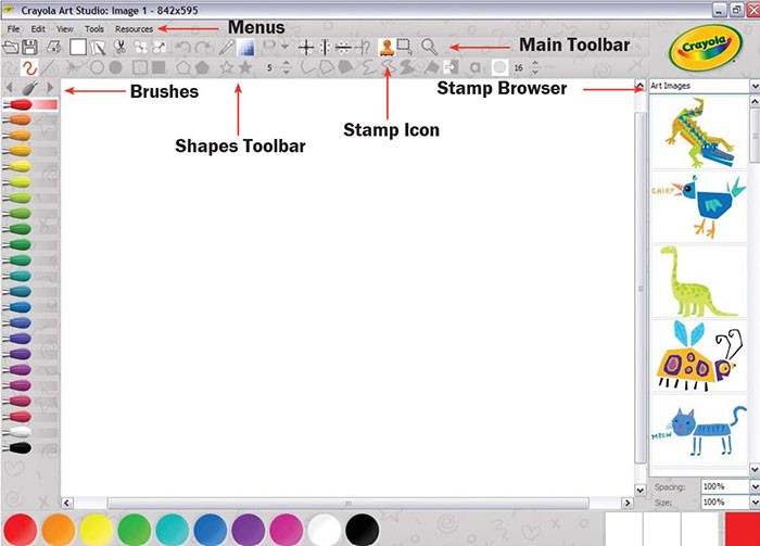 Crayola Art Studio: Hướng dẫn sử dụng các công cụ vẽ cơ bản