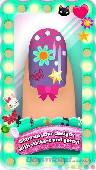 Trang trí bằng sticker, đá