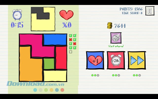 Giao diện game phá gạch Crayon Blocks cho Windows 8