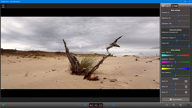 Crazy Video Maker 2 tích hợp nhiều công cụ làm phim, xử lý video phổ biến