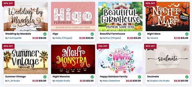 Nền tảng này cung cấp vô số font kỹ thuật số và thiết kế nghệ thuật