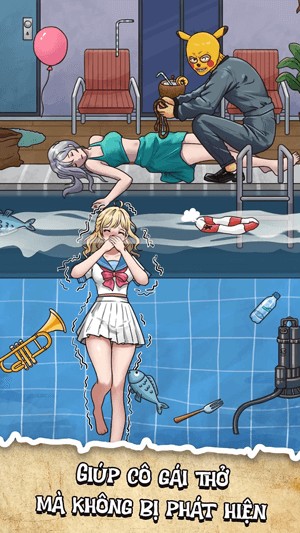 Giúp cô gái thở dưới nước