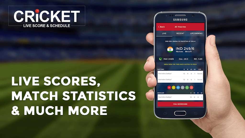 Cricket Live Score & Schedule cho Android thống kê điểm số trực tiếp