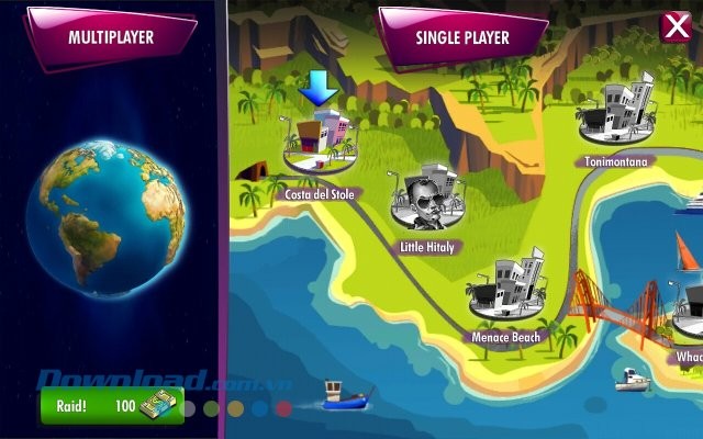 Bản đồ game Crime Coast: Mafia Wars