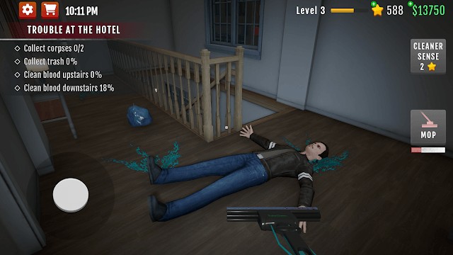 Bạn có nhiệm vụ dọn sạch hiện trường các vụ án mà băng đảng gây ra trong game Crime Scene Cleaner: Mobile 3D