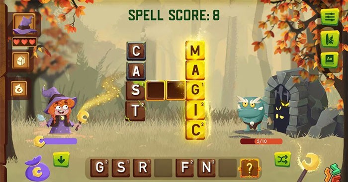 Giải các ô chữ trong thế giới phép thuật huyền bí của game Criss Cross Castle