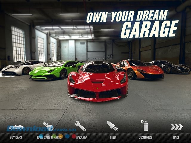 Khu vực độ xe hoành tráng của CSR Racing 2