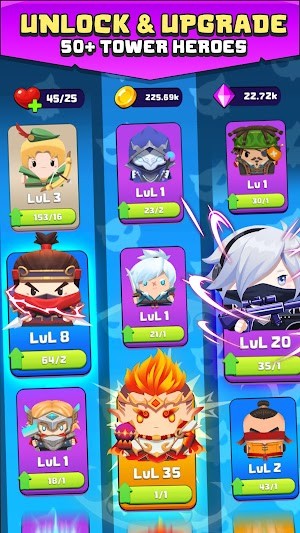 Mở khóa và nâng cấp các anh hùng