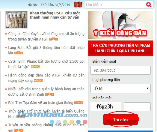 Tra cứu vi phạm giao thông qua hình ảnh